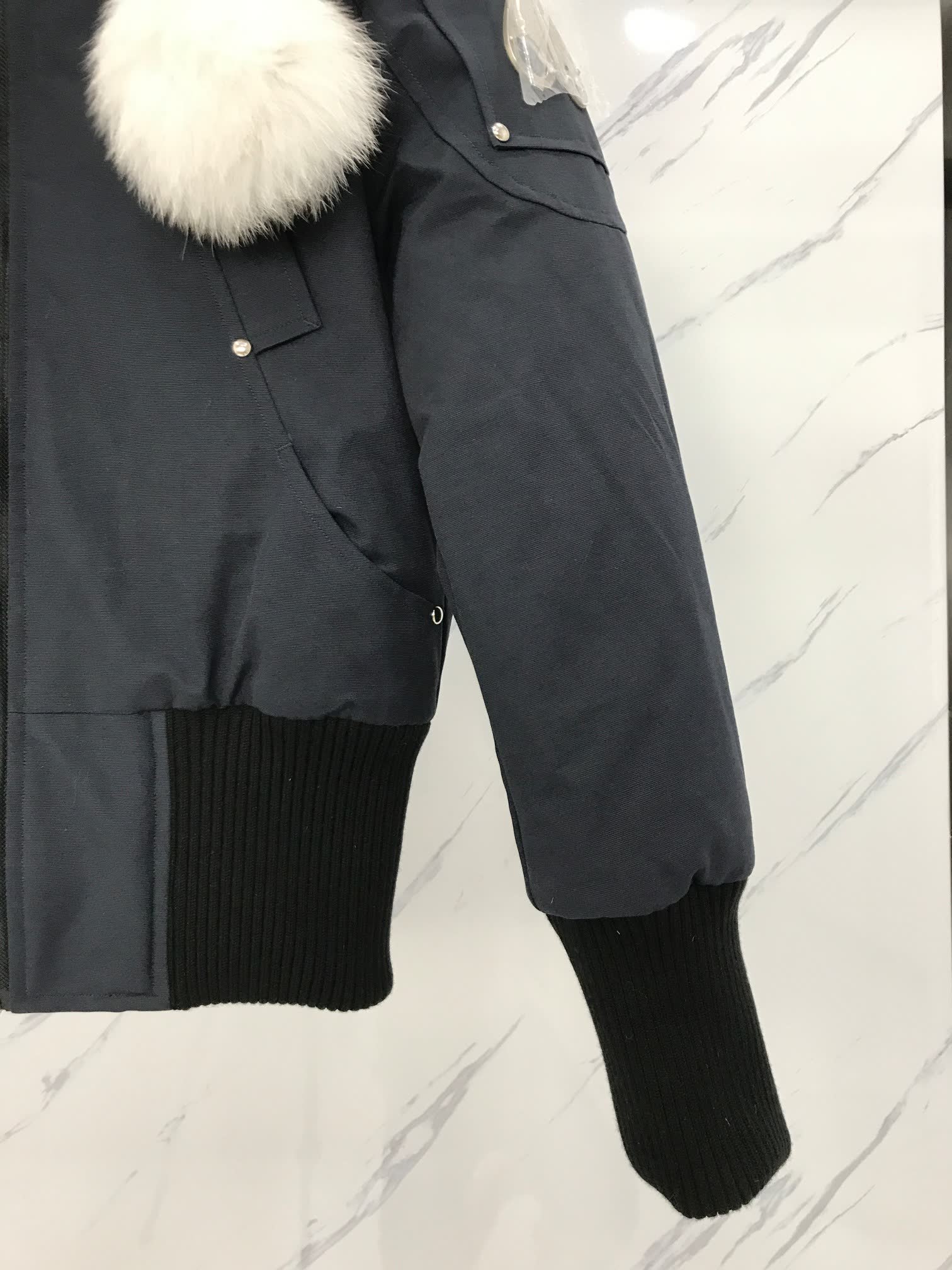 Moose Knuckles Fur Pom Bomber Jacket Moose Knuckles Fur Pom Bomber Jacket
